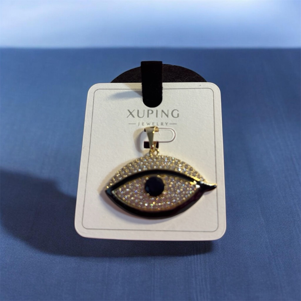 New 14k Gold Pkated Black Eye Pendant